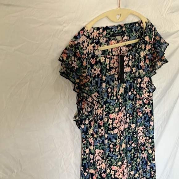 Tommy Hilfiger: Navy Blue/Pink Flower Dress- ruffles- 10 - Picture 8 of 16